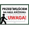 Przed wejściem na hale biały